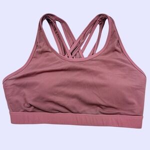 Fabletics Sports Bra Medium Mauve Criss Cross Back‎ Activewear Workout Gym Yoga